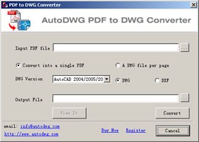 AutoDWG  PDF to DWG Converter 1.6 screenshot