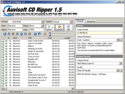 Auvisoft CD Ripper 1.50 screenshot Auvisoft CD Ripper 1.50 screenshot