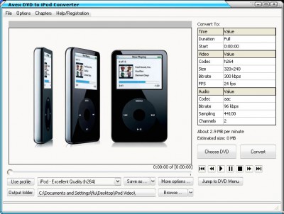 Avex D_V_D to iPod Converter 4.6.794 screenshot Avex D_V_D to iPod Converter 4.6.794 screenshot