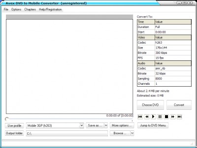 Avex DVD to 3GP Converter 5.8.6613 screenshot Avex DVD to 3GP Converter 5.8.6613 screenshot