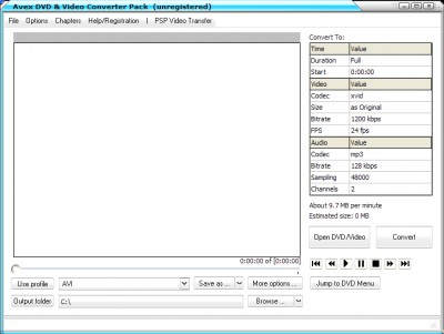 Avex DVD video ConverterPack 5.7.574499 screenshot Avex DVD video ConverterPack 5.7.574499 screenshot