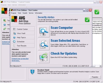 Free Computer Virus Programs on Downloading Avg Anti Virus Free Edition 7 5 7 5 476a10 Will Take