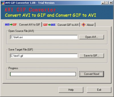 AVI GIF Converter 1.08 screenshot AVI GIF Converter 1.08 screenshot