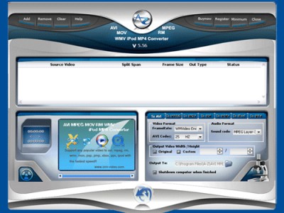 AVI MPEG MOV RM WMV iPod MP4 Converter 6.69 screenshot