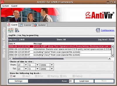 Avira AntiVir for Linux File Server 2.1.6-16 screenshot