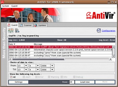 Avira AntiVir UNIX Server 2.1.10-15 screenshot Avira AntiVir UNIX Server 2.1.10-15 screenshot