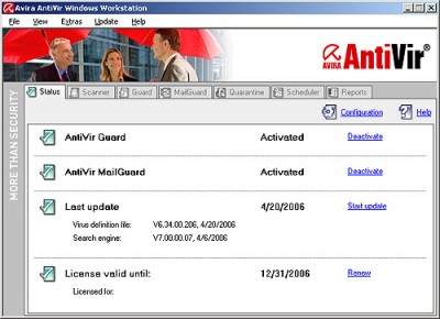 Avira AntiVir Windows Workstation 7.00.04.15 screenshot