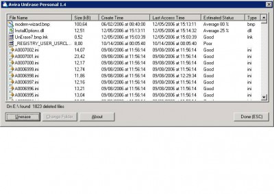 Avira UnErase Personal 1.4 screenshot