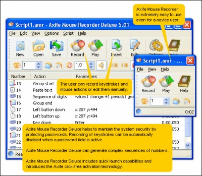 Axife Mouse Recorder Demo 5.01 screenshot Axife Mouse Recorder Demo 5.01 screenshot