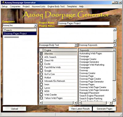 Azooq Doorway Page Creator 3.5 screenshot Azooq Doorway Page Creator 3.5 screenshot