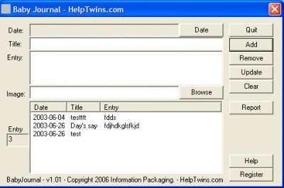 Baby Journal 1.01 screenshot