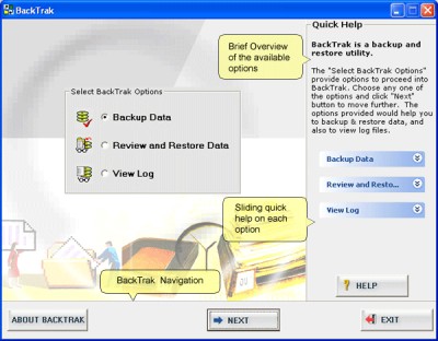 BackTrak 1.6.10 screenshot BackTrak 1.6.10 screenshot