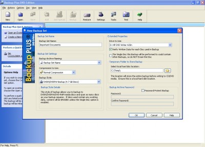 Backup Plus DVD Edition 1.1.0 screenshot Backup Plus DVD Edition 1.1.0 screenshot