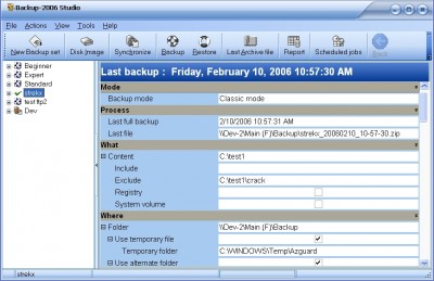 Backup2005 Pro 4.4.8.158 screenshot