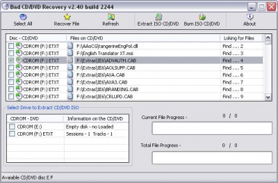BadCDDVDRecovery 2.40 screenshot BadCDDVDRecovery 2.40 screenshot