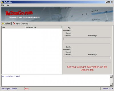 Badongo Uploader 1.4.3 screenshot Badongo Uploader 1.4.3 screenshot