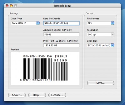 Barcode Blitz Mac OS X 1.01 screenshot