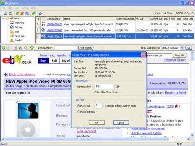 BayGenie eBay Auction Sniper