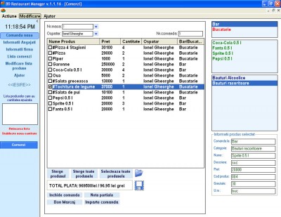 BD Restaurant Manager 1.5 screenshot