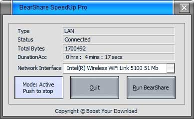 BearShare SpeedUp Pro 6.2.4 screenshot BearShare SpeedUp Pro 6.2.4 screenshot