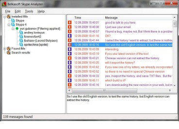 Belkasoft Skype Analyzer 1.01 Beta screenshot