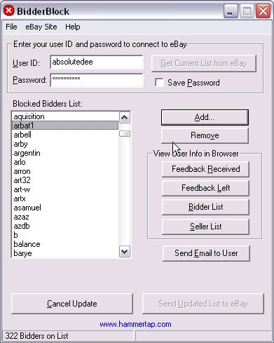 BidderBlock 2.0.1 screenshot BidderBlock 2.0.1 screenshot