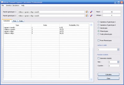 Bifido Punnett Square Calculator Pro 3.2 screenshot