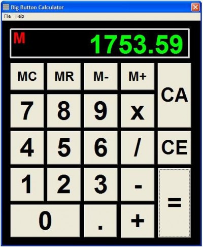 Big Button Calculator 1.0 screenshot Big Button Calculator 1.0 screenshot