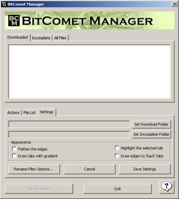 BitComet Manager 1.6 screenshot BitComet Manager 1.6 screenshot