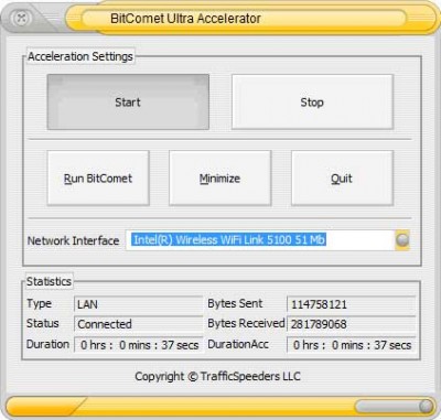 BitComet Ultra Accelerator 2.8.1 screenshot
