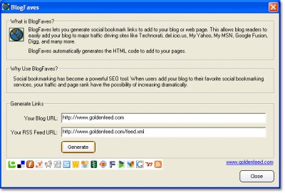 BlogFaves 1.0 screenshot