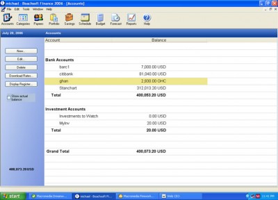 Boachsoft Finance 2006.3.0 screenshot