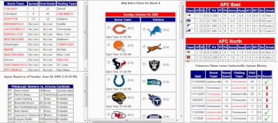 Brewster's NFL Football Pool 2009 screenshot Brewster's NFL Football Pool 2009 screenshot