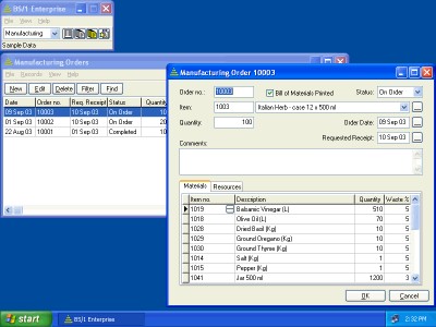 BS/1 Enterprise with Manufacturing 3.16 screenshot BS/1 Enterprise with Manufacturing 3.16 screenshot