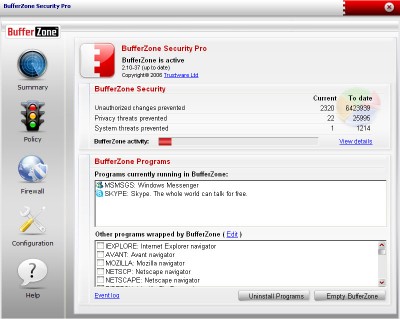 BufferZone Security Pro 2.10-37 screenshot BufferZone Security Pro 2.10-37 screenshot