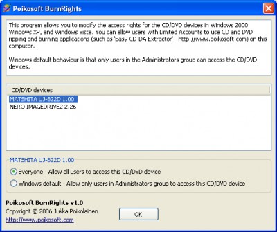 BurnRights 1.0 screenshot BurnRights 1.0 screenshot