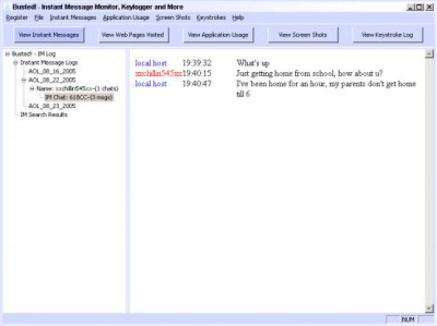 Busted: Instant Message Monitor, Keylogger and Mor 1.2.1 screenshot
