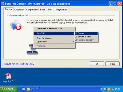 ByteShift File Encryption & Compression 2.0 screenshot