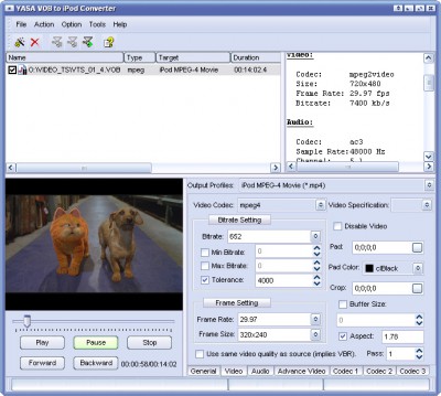 C0NVERT VOB to iPod 6.5.1.1323 screenshot
