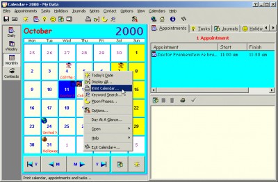 Calendar+ 2000 3.02 screenshot Calendar+ 2000 3.02 screenshot