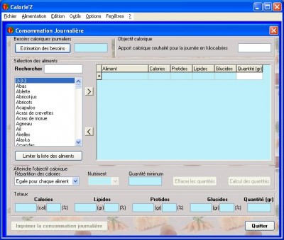 Calorie'Z 1.0 screenshot Calorie'Z 1.0 screenshot