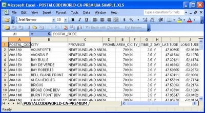 Canadian Postal Code Database (Premium Edition) July.2008 screenshot