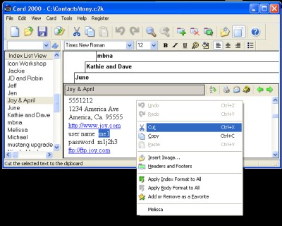 Card 2000 3.0 screenshot