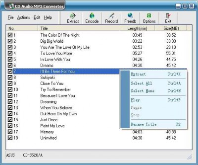 CD Audio MP3 Converter 2.6 screenshot CD Audio MP3 Converter 2.6 screenshot