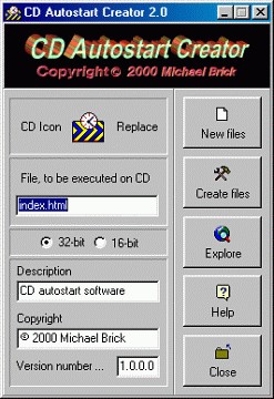 CD Autostart Creator 2.1 screenshot
