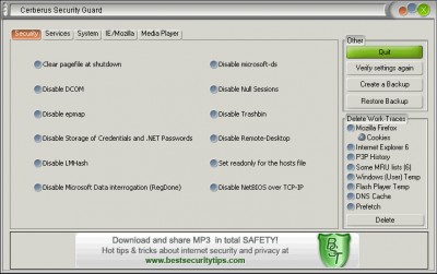 Cerberus Security Guard 2.3 screenshot Cerberus Security Guard 2.3 screenshot