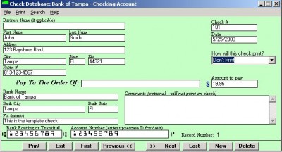 Check Printing Software 2000 2.0 screenshot Check Printing Software 2000 2.0 screenshot