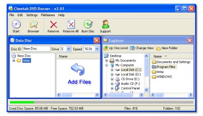 Cheetah DVD Burner 2.15 screenshot Cheetah DVD Burner 2.15 screenshot