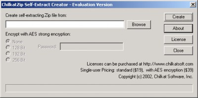 ChilkatZip Self-Extractor 1.0.0 screenshot