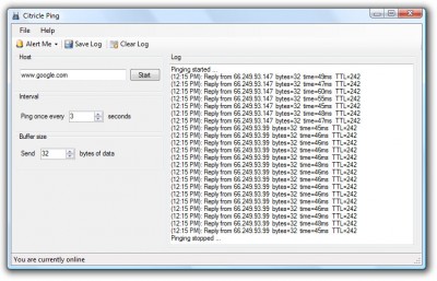 Citricle Ping 1.003 screenshot